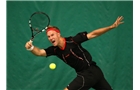 LONDON, ENGLAND - JUNE 07:  Dominic Inglot of Great Britain in action against Farrukh Dustov of Uzbekistan on the indoor courts during a qualifying match ahead of the AEGON Championships at Queens Club on June 7, 2014 in London, England.  (Photo by Jan Kruger/Getty Images)